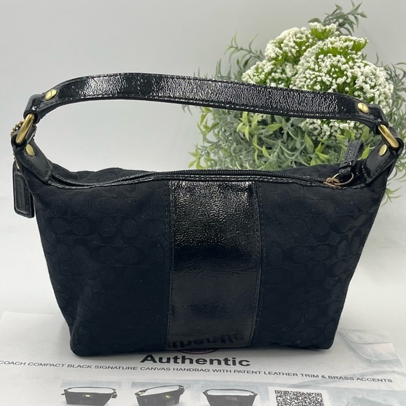 Authenticated Coach Black Jacquard signature Print Ergo Mini Small Purse 41066 - Picture 5 of 16